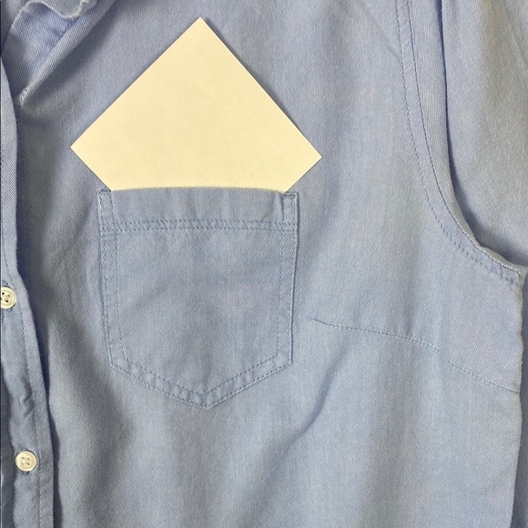GAP Boyfriend Fit Shirt Blue Cotton Button Down Size Medium - Picture 5 of 9